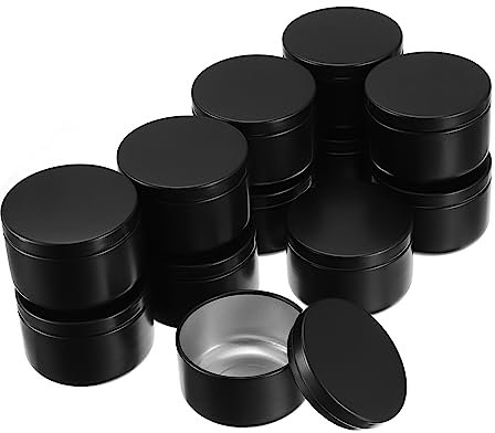 NUOBESTY 12 Stück 50ml Aluminium Kerzendosen Mit Deckel Metall Selbstgemacht Kerzenbehälter Kompakt Für Reise Aufbewahrung Von Kerzen Süßigkeiten Handliche Metalldosen