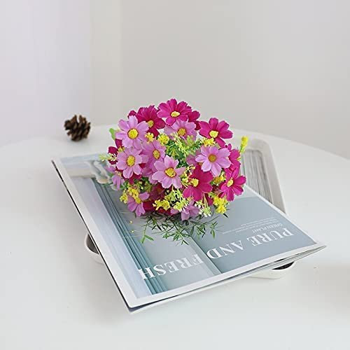 DNCG Ramo de Flores Artificiales de Margaritas de Seda, decoración del hogar for Bodas de otoño, pequeñas Flores Falsas, arreglo de Oficina de otoño (Color : Lila R?d)