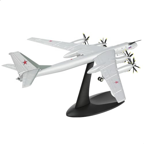 NUOTIE 1/200 Tupolev TU-95 Bär Bomber Flugzeugmodell Metall Flugzeug Modellbausatz Militärbomber Flugzeug Modell mit Ständer für Erwachsene Militär Enthusiasten Sammlung Display oder Geschenk