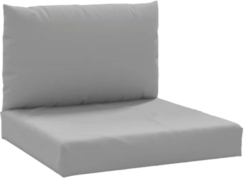 vidaXL Cojines para Palés 2 uds, Almohadas de Asiento Respaldo, Almohadillas de Silla Sofá, Decoraciones para Jardín, Tela Oxford Gris