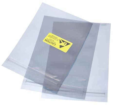QUARKZMAN Antistatische Beutel mit Antistatischem Aufkleber 50 Stück 5x7 Zoll (13x18 cm) Wiederverschließbar für Festplatte HDD SSD Leiterplatte