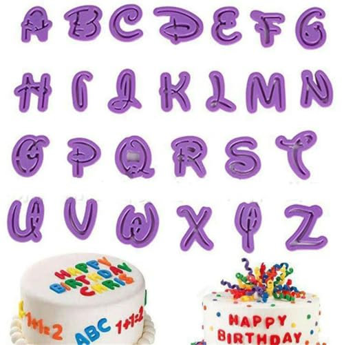 26 Uds. Molde para pastel con letras en inglés, cortador de galletas con alfabeto, molde para hornear cupcakes, molde para Fondant, herramientas de decoración de pasteles Sugarcraft, por defecto