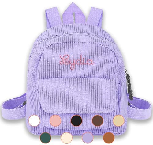 Generisch Personalisierte Kinder Rucksäcke Mit Namen Stickerei,Schulranzen 1. Klasse Kindergartenrucksack Mädchen Jungen Schulanfang Personalisierte Geschenke (Lila)