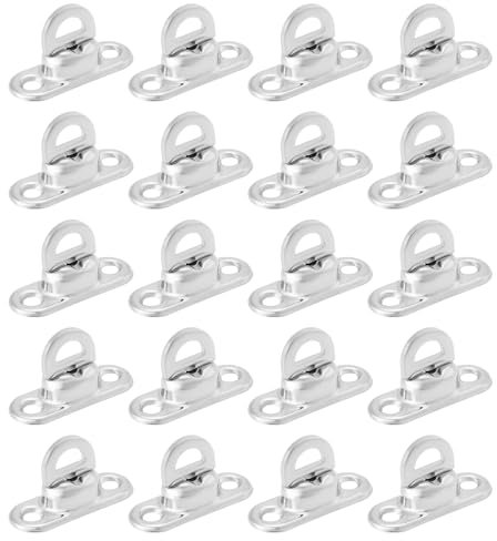 EMSea Lot de 20pcs Verrous Torsadés Laiton Nickelé à 2 Trous 8 Mm œillet Ovale 11 Mm X 7 Mm Attache Torsadée Auvent Bateau Couverture Piscine Sac Meubles Jardin Bricolage