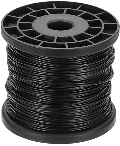PATIKIL Seil 350 ft, 304 Edelstahlkabel 3/32 Zoll (1,5 mm) 7x7 Stränge Schwarz Vinylbeschichtet für Geländer, Schwarz