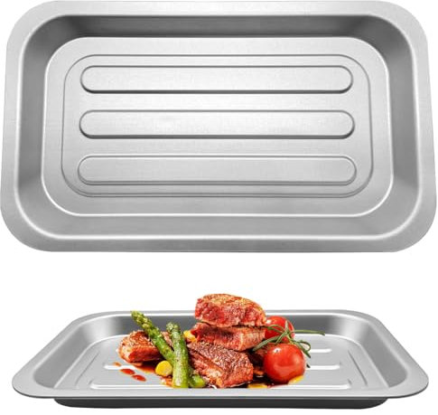 GWBSXM Air Fryer Tray for Emeril Lagasse Dual Zone 360 Air Fryer Oven 25QT Extra Large, 11.5''×6.7'' Steel Air Fryer 2Pack Accessories Crisper Plate Grill Pan Replacement Parts Rack