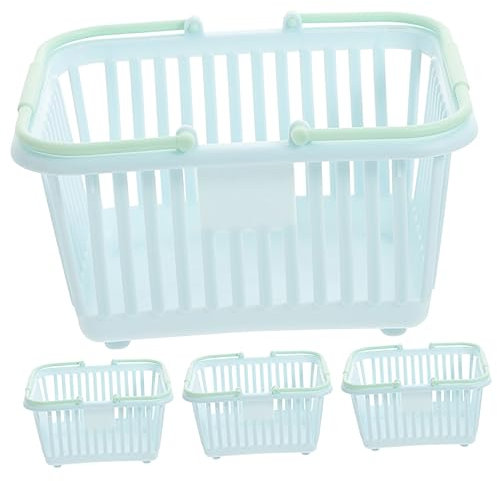 ibasenice 4pcs Plastic Storage Baskets Bin Bathroom Shower Dorm Kitchen Toy Organizer