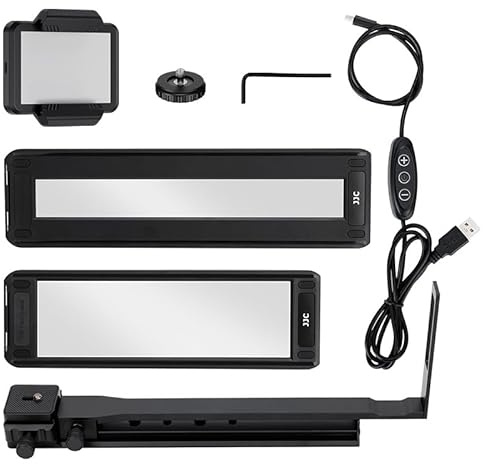 JJC Adaptateur de Numérisation de Film avec Tige Réglable et Lumière LED pour Convertir Un Film Négatif de 35 mm et Un Diapositive en JPEG Numérique, Adaptateur de Copie pour Canon Sony Nikon Macro