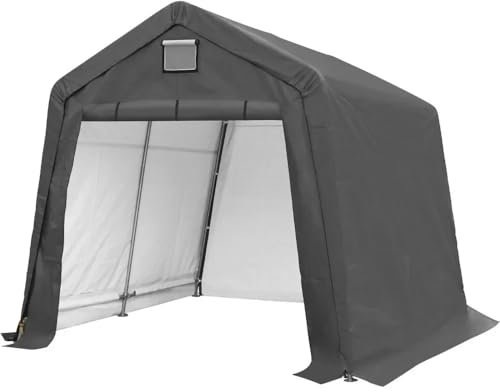 Cochera portátil para exteriores con ventilador enrollable, 10 x 10 pies, impermeable, resistente a la nieve, garaje para coche, camión, barco