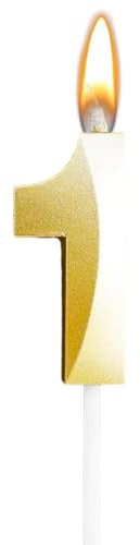 birthday Gold Birthday Candles | 3D Diamond Shape cake Toppers Numbers 0-9 | Cake Decoration for Parties, Anniversaries