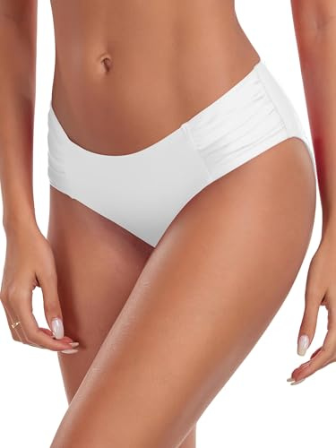 Ocean Blues Bas de bikini froncé sur les côtés pour femme