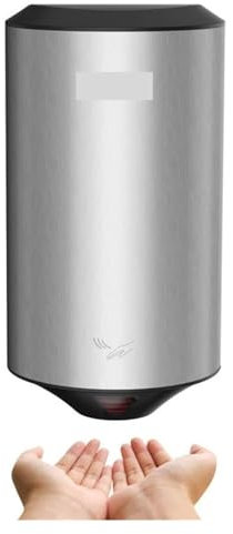 MYUYEE Asciugamani Elettrico Asciugamani Elettrico Automatico Asciugamani Elettrico a Parete in Acciaio Inox Sensore Asciugamani Elettrico ad Aria per Bagno Macchina,Spazzolato-A