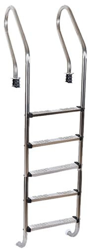SAYEYBU Silver,5 Steps, Swimming Pool Safety Grab Rail, Easy Assembly And Climbing, Heavy Duty Non Slip Ladder, 304 Stainless Steel, for Indoor/Outdoor Pool