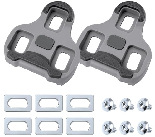 Cykel Cleats för Look Keo Grip – pedalplattor självlåsande cleats för klickpedaler vägcykel, kompatibel med Look Keo-pedaler, grå 4,5°, halkskydd för vägcykelturer och träningsturer (2 st.)
