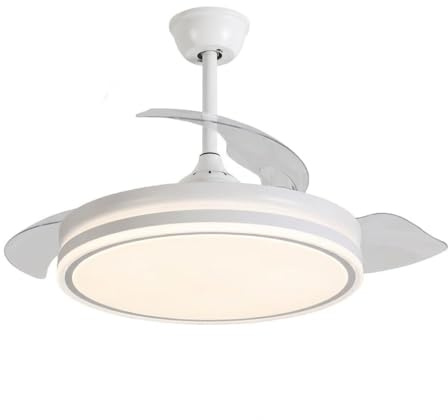 Genérico HERCULES - Ventilador de Techo con Luz LED 72W | Motor DC 30W | 3 Aspas Retráctiles | 3 Tonalidades | 6 Velocidades | Control Remoto | APP MOVIL | Temporizador | Super silencioso, Blanco