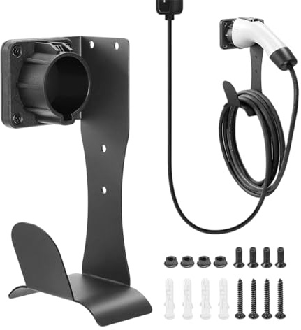 Support De Câble De Recharge Pour Véhicule Électrique,Accessoires De Montage Mural En Acier Inoxydable,Support de Chargeur pour Voiture Électrique - Pour Le Camping Les Trajets Quotidiens Le Travail E