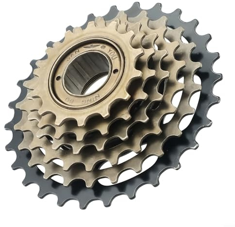 Oniissy Tornillo de 6/7/8 velocidades para rueda libre de bicicleta, relación de transmisión 13/14-28T, construcción de acero de alto carbono, compatible con sistemas de 6 velocidades (6 velocidades