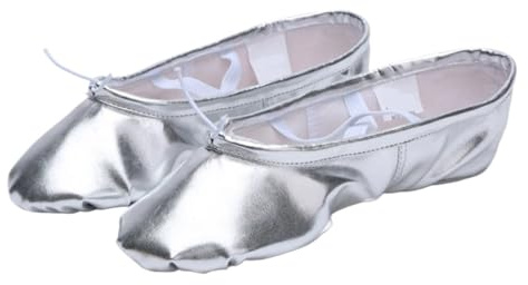 WUYXTO Baletttofflor flickskor mjuk sula dans damer ballerina kvinnor gymnastik för balettdansare (silver A, 39)