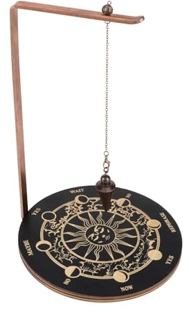 Genérico Espositore a pendolo - Legno Rame 18 cm di diametro | Mensola per album a dischi con raccoglitore triangolare, multiuso, organizer da scrivania | Negozio, Ristorante, Ufficio, casa