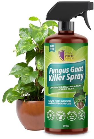 Fungus Gnat Killer Spray 200ml for Houseplants Seedlings and Young Plants Organic Insecticidal Soap Formula Targets Sciarid Flies Larvae and Adults for Indoor and Outdoor Soil Treatment Use