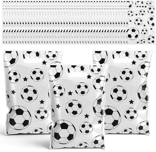 30 Stück Fußball Papiertüten, Geschenktaschen Fußball, Fussball Mitgebsel Tüten, Fußball Geburtstag Geschenk Taschen für Kinder, für Fussball Deko Geburtstag Kinder Mottoparty