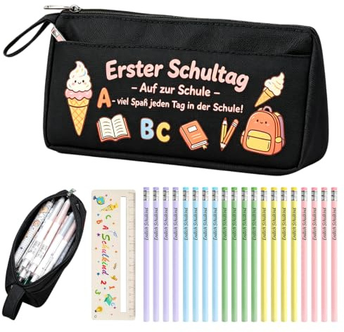 SANLIUSANJIU 1 Klasse Schulmaterial, Einschulung Schulstart Schreibset,Holz Lesehilfe Leselineal