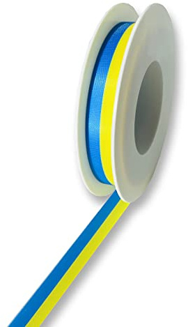 klubbband – gul, blå – 15 mm x 25 m – 2436 15 S