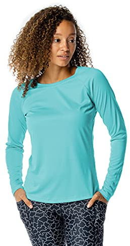 Vapor Apparel Women’s UPF 50+ UV Sun Protection Long Sleeve Performance Regular Fit T-Shirt for Sports and Outdoor, X-Large, Water Blue