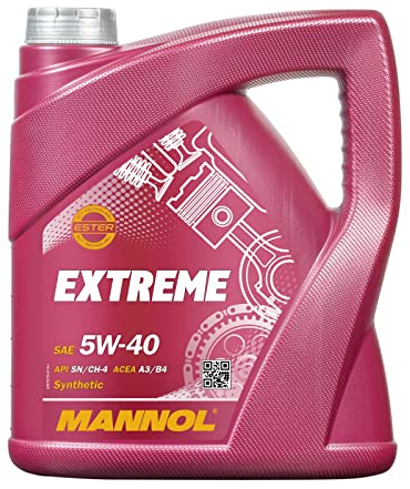 MANNOL | Aceite de Motor Sintético Premium | EXTREME 5W-40 | MN7915-5 | 5L | API SN/CH-4 | ACEA A3/B4 | Compatible con Motores Gasolina y Diésel