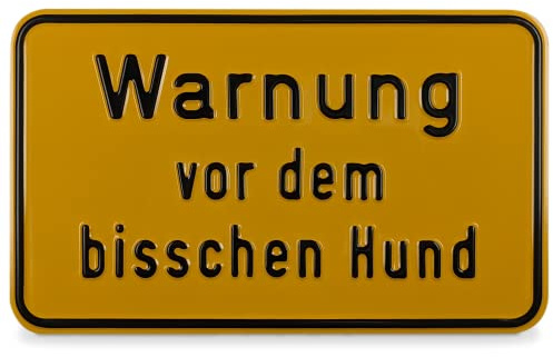 SafetyMarking Warnschild Warnung vor dem bisschen Hund - BxH: 25,0 x 15,0 cm - Material: Aluminium - Befestigungsart: Zum Verschrauben - Grundbesitzkennzeichnung