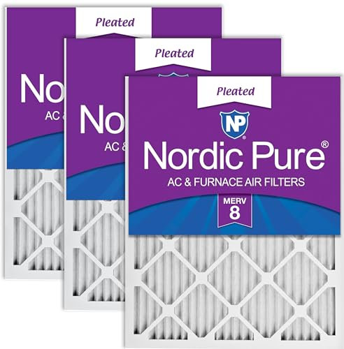 Nordic Pure 14x24x1M8-3 MERV 8 AC Furnace Filter 14x24x1 Merv 8 AC Furnace Filters Qty 3