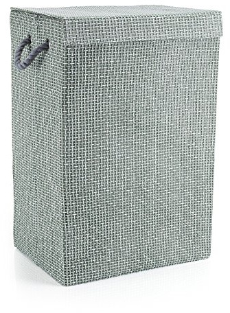 Minky Fabric Laundry Basket, Clothes Foldable Hamper with Lid, Waterproof Lining, Rope Handles, Lightweight, 40 x 30 x 60 cm