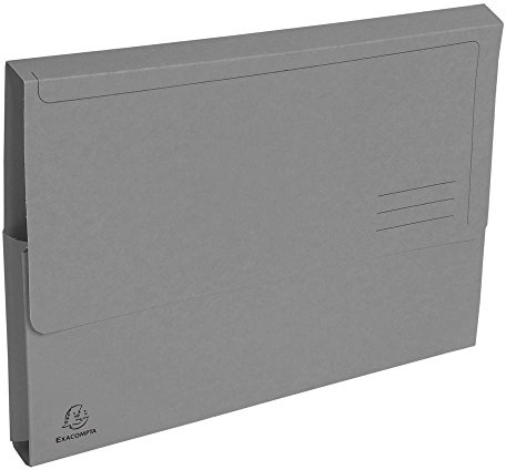 Exacompta 47678E 50er Pack Recycling-Aktenmappen Forever mit Verschlußklappe für DIN A4 Blauer Engel Sammelmappe Dokumentenmappe Einschlagmappe grau