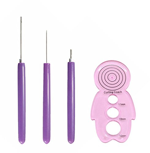 ODETOJOY 2 Papier Quilling Schlitz Stifte Werkzeug Set+ 1 Ahle + 1 Quilling Curling Coach Origami Basteln