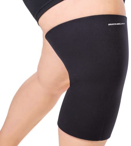 BraceAbility Plus Size Neoprene Compression Knee Sleeve - XXXL Support Brace for Bariatric Men and Women with Arthritis Joint Pain or Kneecap Instability, Fitting Big Legs and Large Thighs (3XL)