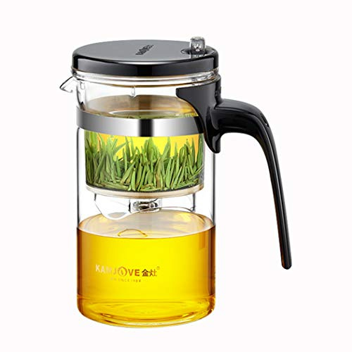 Kamjove Tea Pot Detachable Filter Glass Tea Pot 500ML，16.9OZ Borosilicate Heat Resistant Teapot
