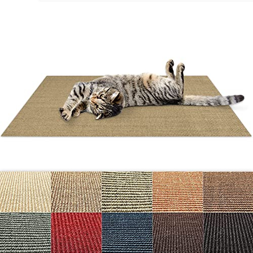 Floordirekt Sisal-Kratzteppich | ideal als Kratzmatte für Katzen | Ohne Kettelung | widerstandsfähig | Katzen-Kratzteppich in vielen Farben und Größen (Grau, 50 cm x 50 cm)