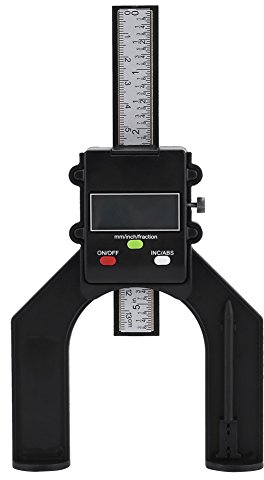 Digitaler Tiefenmesser, digitaler Höhenmesser mit Magnet-Design und LCD-Display, LCD-Tiefenmesser zum Messen von Objekthöhe und Blendentiefe. Messbereich für 0–80 mm