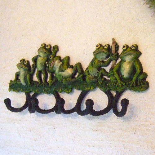 Antikas - Garderobe Frosch, niedliche Kindergarderobe oder Geschirrtuchhalter Küche