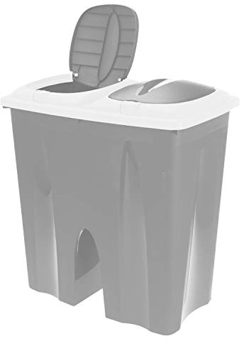 Guaranteed4less 50L Recycle Recycling Bin Garden Food Duo Double Compartment Waste Paper Kitchen (Grey)