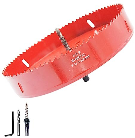 Sega a tazza 200mm, fresa a tazza LAIWEI, fresa circolare per la realizzazione di fori in legno, profili in alluminio, cartongesso, PVC ecc.