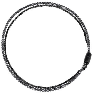 Breil, Collezione Magnetica System, Girocollo Medium Stardust, Collana da Donna in Acciaio IP Black ed Ematite, Pratica Chiusura con Magnete, Taglia Unica, Gioielli Donna e Ragazza