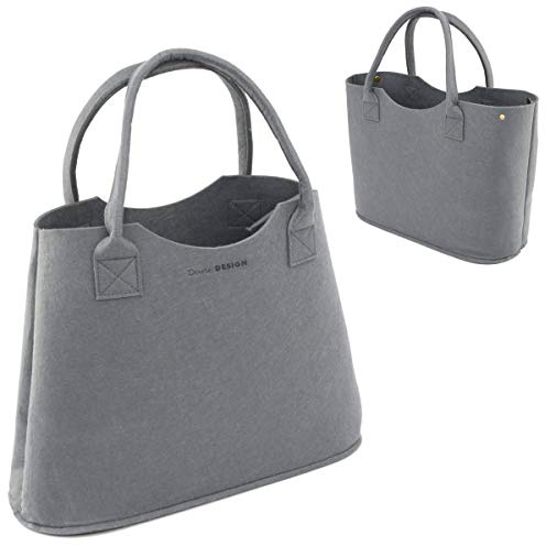 DuneDesign 2-in-1 Erweiterbarer Filz Shopper - 47x20x35cm XL Tasche Filztasche Einkaufstasche Groß
