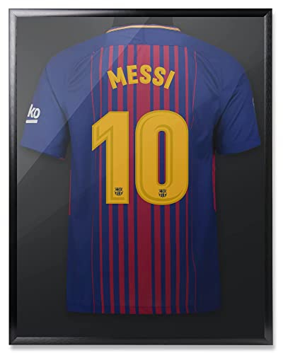ACAZA Trikotrahmen 70 x 90cm XL Groß, 3D Bilderrahmen tief zum befüllen mit Fußball-, Eishockey-, Rugby-, NBA-trikot, mit Aufhänger, Aluminium und Acrylglas, Schwarz