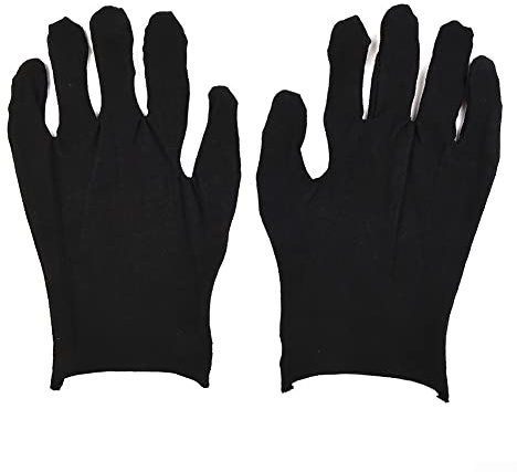 - 12 Paar Baumwollhandschuhe, schwarze Arbeitshandschuhe, leichte weiche sch?tzende Baumwollhandschuhe zum Malen, J?ten