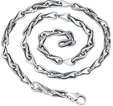 Homxi Halskette für Männer,Kette 7mm Herren Kette 70 cm Kette Herren Kette 925 Silber Ketten Herren