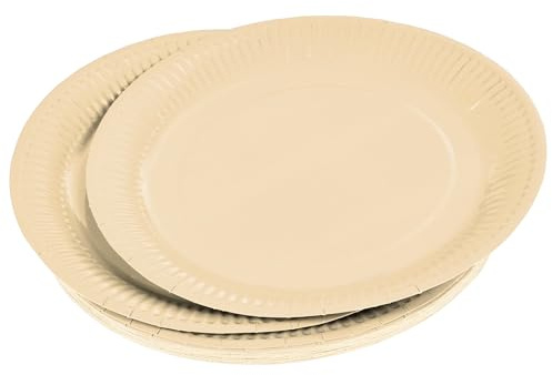 Paris Prix Lot de 20 Assiettes en Carton Vitamine 23cm Crème