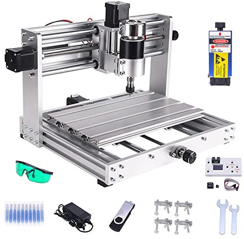 CNC 3018 MAX DIY Machine De Gravure À 3 Axes, GRBL Commande, Graveur À Bois Avec Contrôleur Hors Ligne, Kit De Fraiseuse Router Graveuse Plastique Acrylique Bois PCB Et PVC,10W