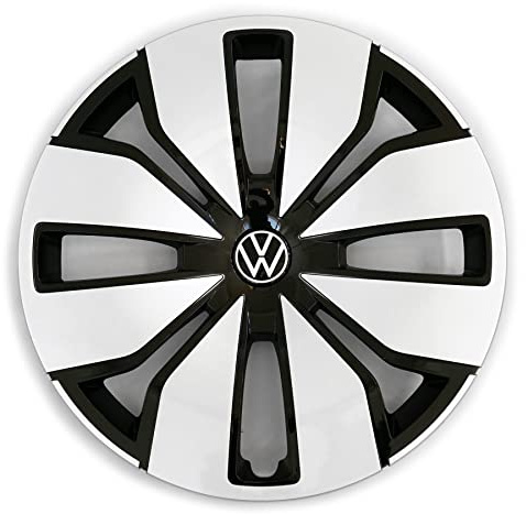 Volkswagen 1T3601147VFC Radzierblende (1 Stück) Radblende vorn 18 Zoll Radkappe Stahlfelge, Silber/schwarz