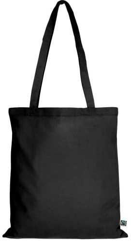 TEXXILLA 10er | 100er | 250er Pack Fairtrade Baumwolltasche - 14 Farben | mit Zwei Langen Henkeln | 38x42cm | Jutebeutel | Einkaufstasche | unbedruckt, Farbe:schwarz, Menge:100
